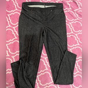 Vera Wang Dark Gray Patterned Ponte Pants